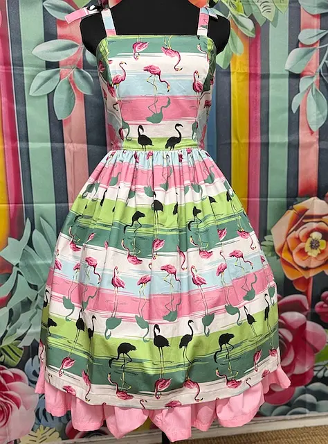 “Flamingo Fling” Dress – Sample Collection (Size 16)